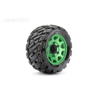 Jetko 1/10 ST 2.8 EX-ROCKFORM Tyres (Claw Rim/Metal Green/Medium Soft/12mm) (2pcs) [2703CGMSGNB1]