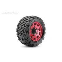 Jetko 1/10 ST 2.8 EX-ROCKFORM Tyres (Claw Rim/Metal Red/Medium Soft/12mm) (2pcs) [2703CRMSGNB1]