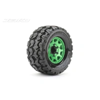 Jetko 1/10 MT 2.8 EX-TOMAHAWK Tyres (Claw Rim/Metal Green/Medium Soft/12mm) (2pcs) [2801CGMSGNB1]