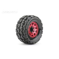 Jetko 1/10 MT 2.8 EX-TOMAHAWK Tyres (Claw Rim/Metal RED/Medium Soft/12mm) (2pcs) [2801CRMSGNB1]