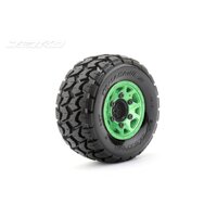 Jetko 1/10 SC EX-TOMAHAWK Tyres (Claw Rim/Metal Green/Medium Soft/12mm) (2pcs) [3101CGMSGNB1]