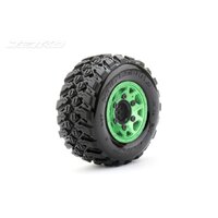 Jetko 1/10 SC EX-KING COBRA Tyres (Claw Rim/Metal Green/Medium Soft/12mm) (2pcs) [3102CGMSGNB1]