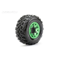 Jetko 1/10 SC EX-KING COBRA Tyres (Claw Rim/Metal Green/Medium Soft/12mm) (2pcs) [3102CGMSGNB1]
