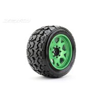 Jetko 1/5 XMT EX-TOMAHAWK Tyres (Claw Rim/Metal Green/Med Soft/Belted/24mm) (2pcs) [5801CGMSGBB1]