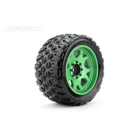 Jetko 1/5 XMT EX-KING COBRA Tyres (Claw Rim/Metal Green/Med Soft/Belted/24mm) (2pcs) [5802CGMSGBB1]