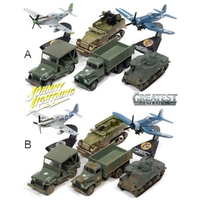 Johnny Lightning 1/64 R1 2022 WW2 Greatest Generation Assorted Singles Diecast Military Vehicles/Planes