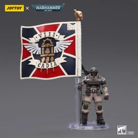Joy Toy Warhammer 40k 1/18  Astra Militarum Cadian Command Squad Veteran with Regimental Std Action Figure