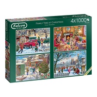 Falcon Family Time Christmas 4 x 1000pc Jigsaw Puzzle
