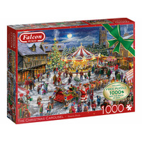 Jumbo 1000pc Christmas Carousel , +Free Jigsaw Puzzle