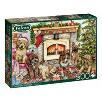 Jumbo 500pc Christmas Puppies Jigsaw Puzzle