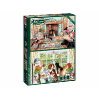 Jumbo 1000pc Animals At Home 2x Jigsaw Puzzle