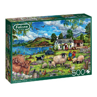 Jumbo 500pc Highland Farm Jigsaw Puzzle