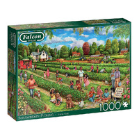 Jumbo 1000pc Strawberry Picking Jigsaw Puzzle