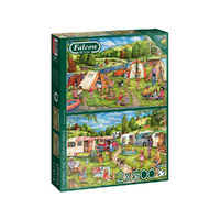 Jumbo 2x500pc Camping & Caravanning Jigsaw Puzzle
