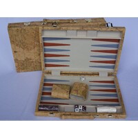 Backgammon Deluxe 15in World Map Brown Case