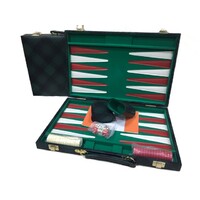 Backgammon, Green checkered Vinyl 18" 