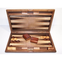 Dal Rossi Backgammon Walnut Burl Deluxe 19in Set K1200DR