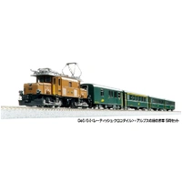 Kato N Alpine Ge65/6-I Rhaetian Crocodile + Alpine Green Passenger Car Diesel Locomotive 5 Car Set