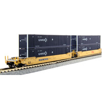 Kato N Gunderson Maxi-IV double stack car (3pcs) TTX#DTTX766519 w/UMAX containers Train Pack