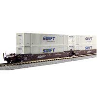 Kato N Gunderson Maxi-IV double stack car (3pcs) BNSF #253411 w/HUB red containers Train Pack