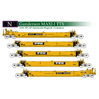Kato N Gunderson MAXI I Double Stack TTX New Logo 5 Car Set