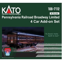 Kato N PRR Broadway 4 pc add on set Train Pack