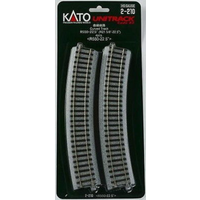 Kato HO Unitrack Radius 550mm, 22.5 Degrees 4pk