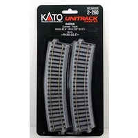 Kato HO Unitrack Radius 670mm, 22.5 Degrees 4pk