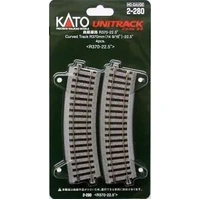Kato HO Unitrack Radius 370mm, 22.5 Degrees 4pk