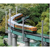 Kato N Deck Girder Bridge single track curved Radius 481/ 15 degrees Green