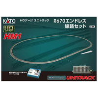 Kato HO Unitrack HM1 HO Unitrack Starter Set - Oval (670mmR) with Power Supply