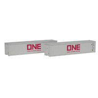 Kato 80-055F N ONE Gray 40' Intermodal 2 Pack Container