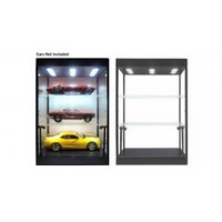 Display Case Black Large LED with 2 Adjustable Shelves (W) 28.8 x (D) 18.8 x (H) 42.