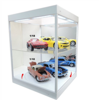 White Mirror Backed LED Rotary Display Case w/Adjustable Shelf (W) 33.5 x (D) 33.5 x (H) 43.5cm