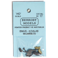 Kerroby HO Emu, Koala, Wombat - Two of each