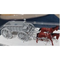 Kerroby HO Farm Wagon - Complete with harnesses U/P