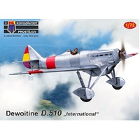 Kovozavody KPM0180 1/72 Dewoitine D.510 International Plastic Model Kit