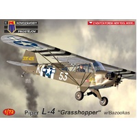 Kovozavody 1/72 Piper L-4 "Grasshopper" w/Bazookas Plastic Model Kit 0190