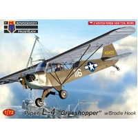Kovozavody KPM0191 1/72 Piper L-4 "Grasshopper" w/Brodie Hook Plastic Model Kit