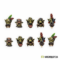 Kromlech Savage Orcs Heads (10) 