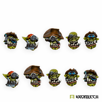 Kromlech Orc Cyber Pirates Heads (10) 