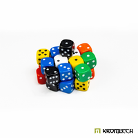 Kromlech Battle Dice 25x Mix of red,black,white,green,blue,yellow,orange 12mm 