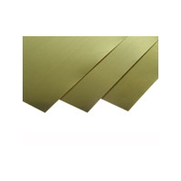 K&S Brass Sheet Assorted Sizes 6" x 3" (3) 4" x 4" (1)