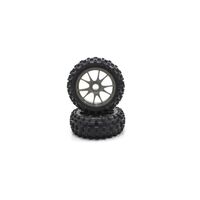 Kyosho IFTH004GMKC 10-Spoke Wheel with Tire(Gunmetal/KC/2pcs)