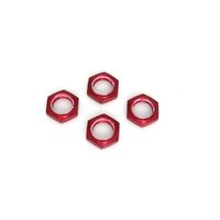 Kyosho IFW336R Wheel nut with nylon(Red/4pcs)