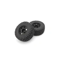 Kyosho Pre-glued 2.4" Tire & Wheel Set (KB10L/Black/2pcs) [KBTH002BK]