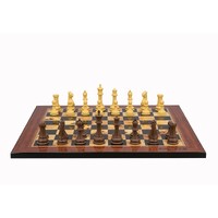 Dal Rossi Italy Chess Set Flat Walnut Shiny Finish Board 50cm, With Queens Gambit Chessmen 90mm