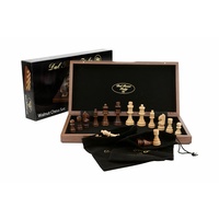 Dal Rossi 15in Walnut Folding Chess Set Inlaid