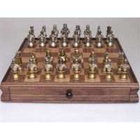 Dal Rossi Italy Medieval Warriors (Resin) Chess Set on 38cm Dal Rossi Chess Box
