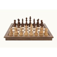 Dal Rossi Walnut Chess Set Folding 18in